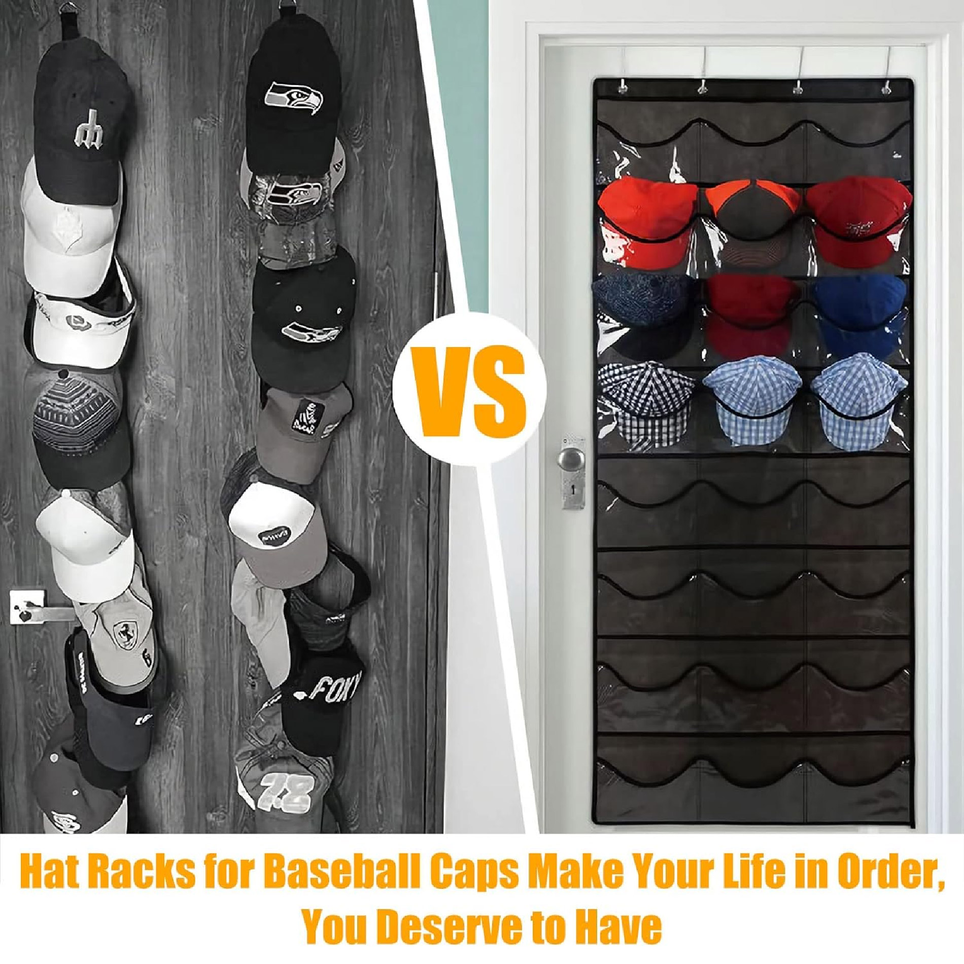 Miniatura 5 de Organizador De Gorras Colgante De Puerta